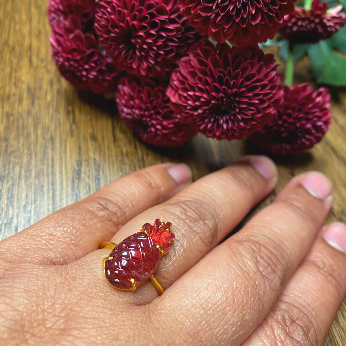 Pineapple Tourmaline Ring
