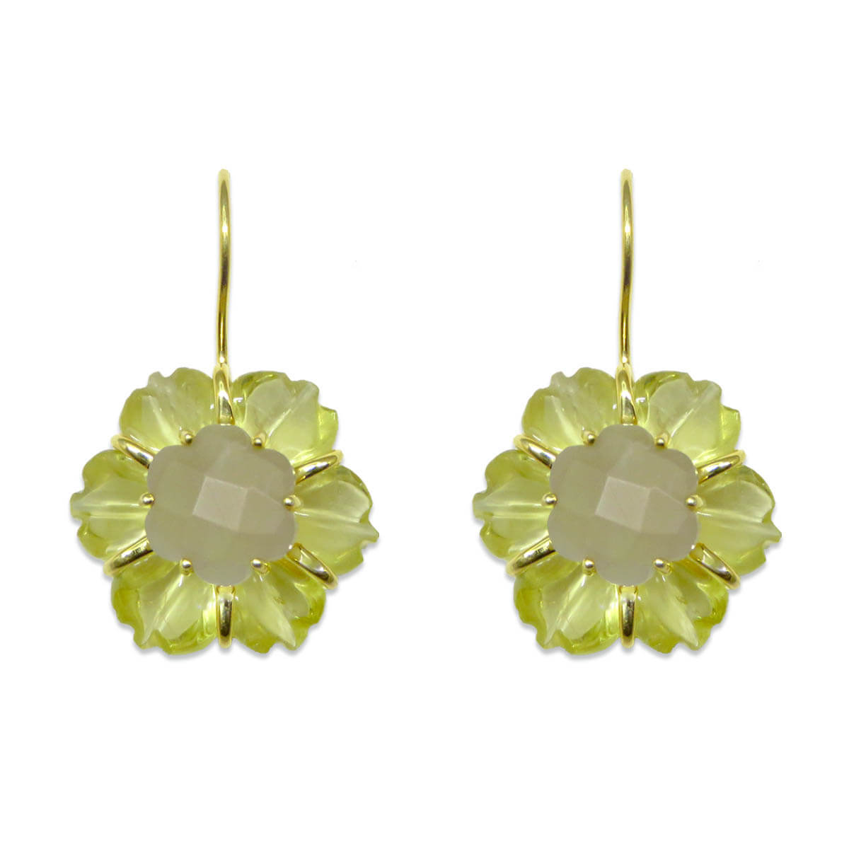 Lemon Quartz Couplet Earrings