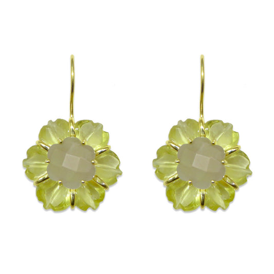 Lemon Quartz Couplet Earrings