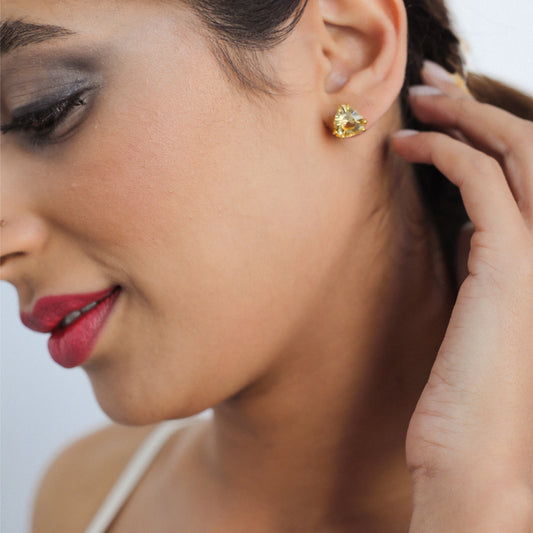 Citrine Triangle Earrings