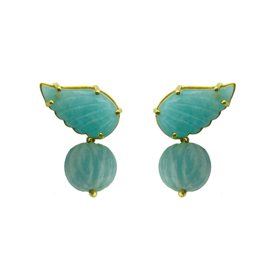 Amazonite Wing Earrings