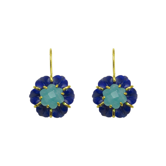 Lapis Lazuli Flower earrings