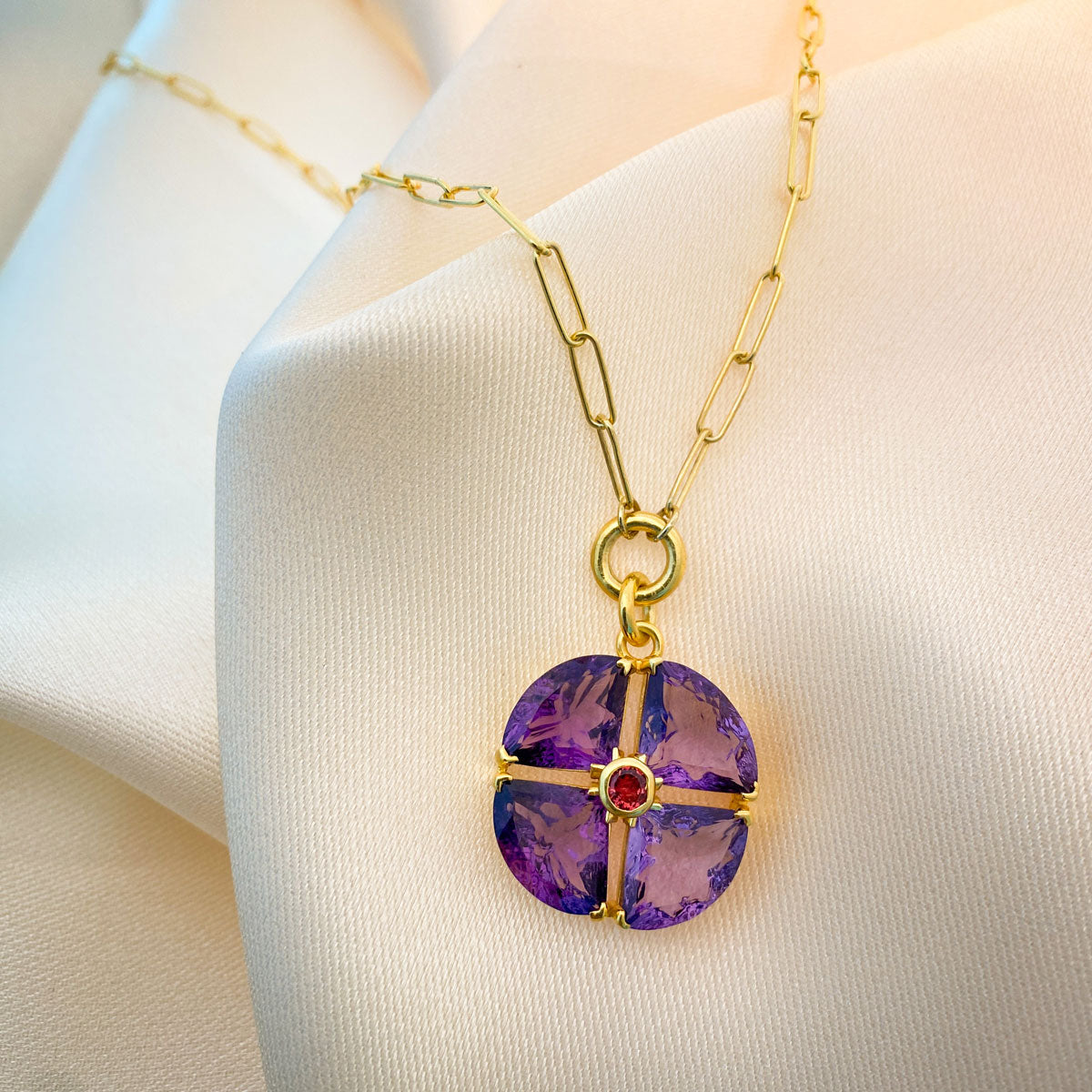 Amethyst Circle Necklace