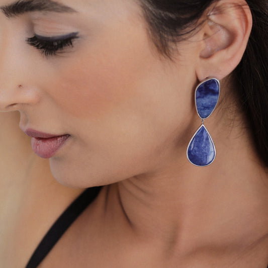 Blue Jasper Dangling Earrings