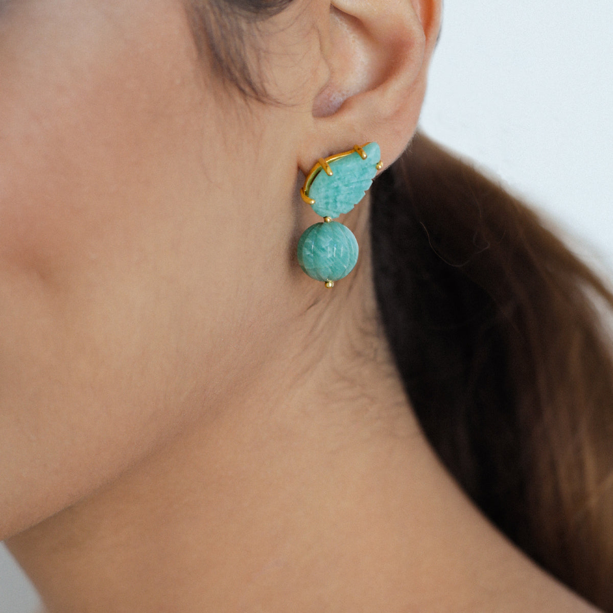 Amazonite Wing Earrings