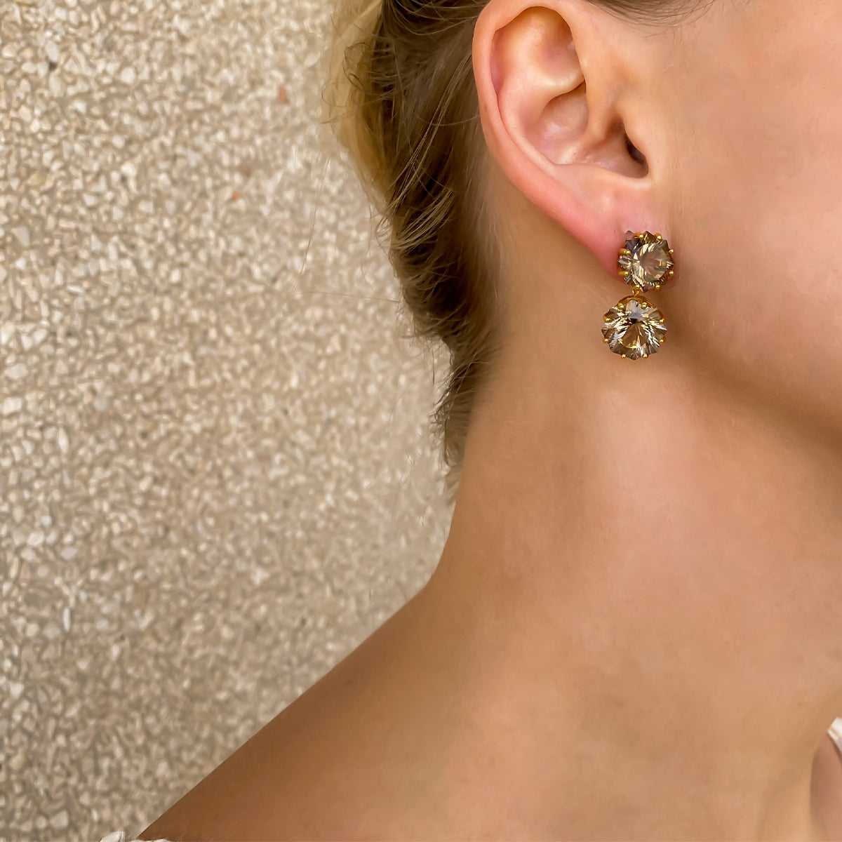 Smoky Quartz Star Earrings