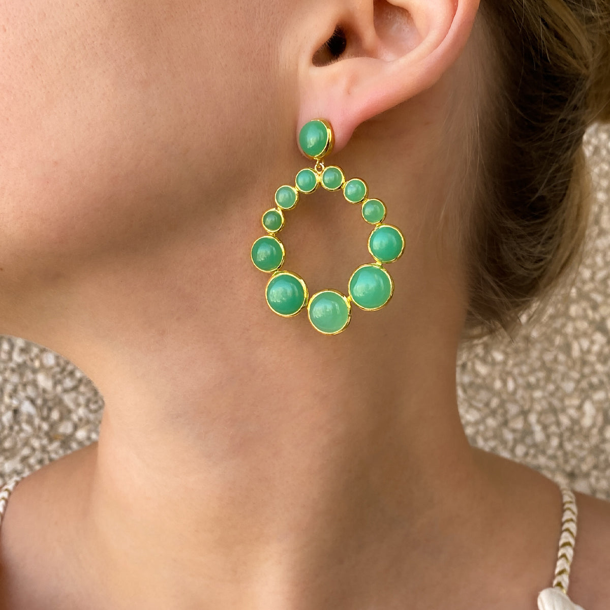 Chrysoprase Loop Earrings