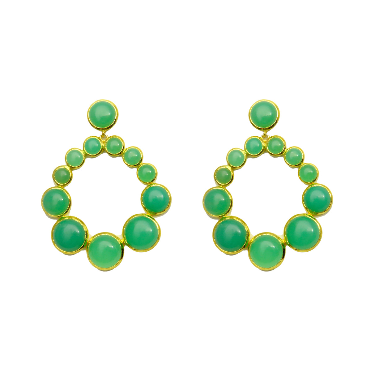 Chrysoprase Loop Earrings
