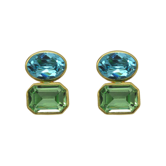 Aqua Colour Block Earrinigs