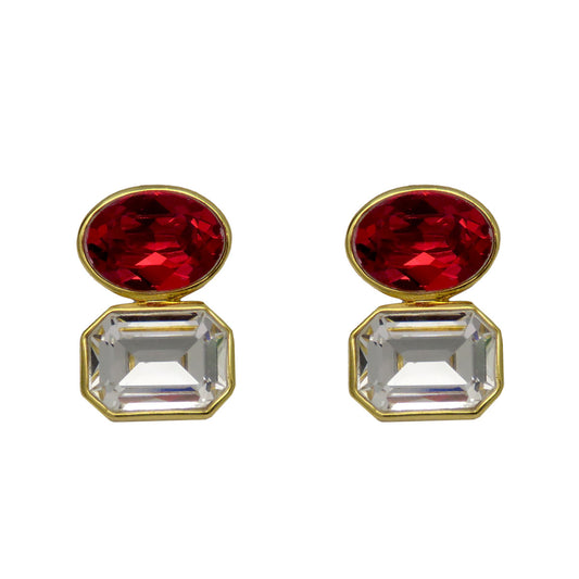 Red Colour Block earrings
