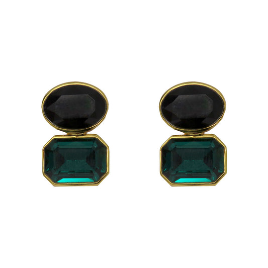 Emerald Colour Block Earrings
