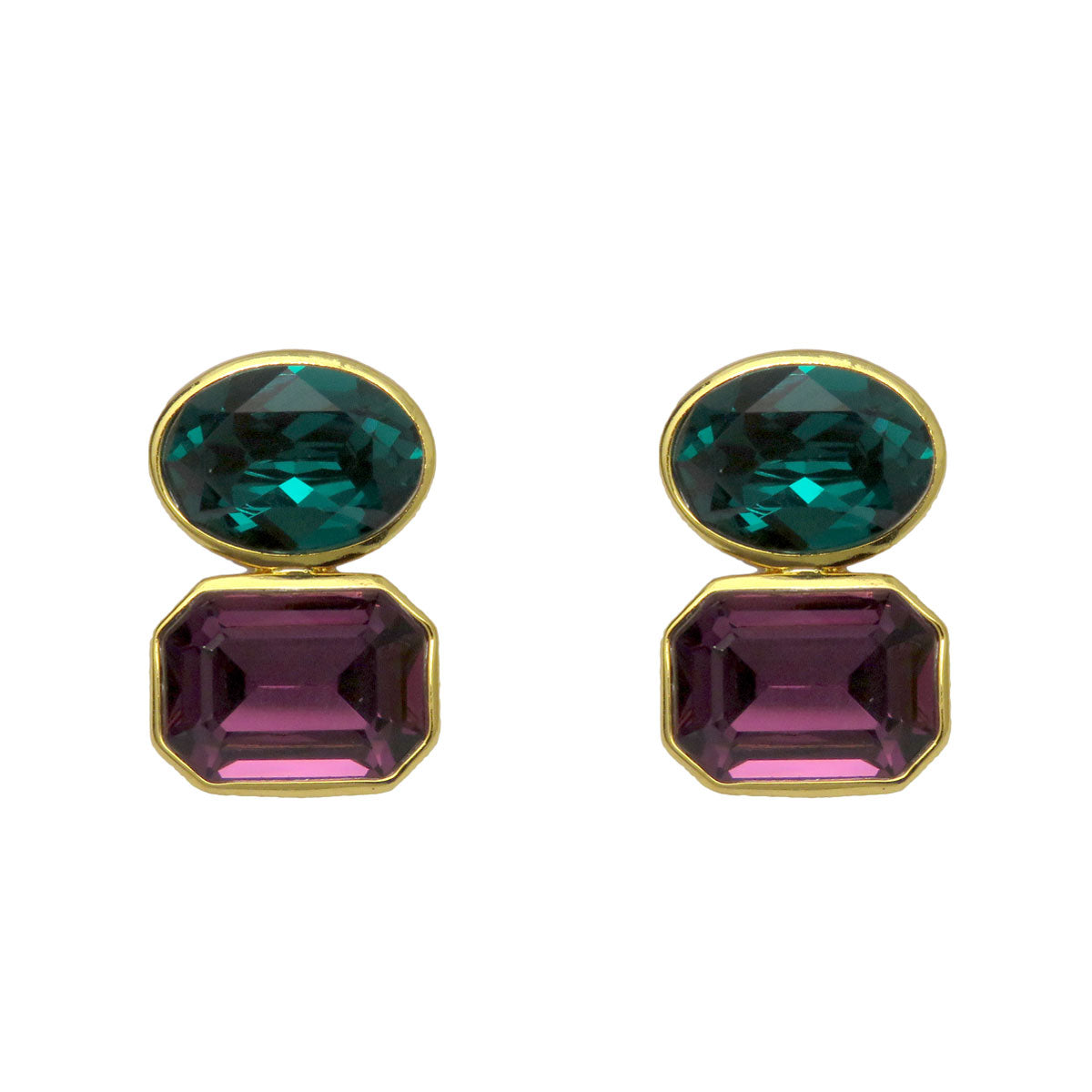 Amethyst Colour Block earrings