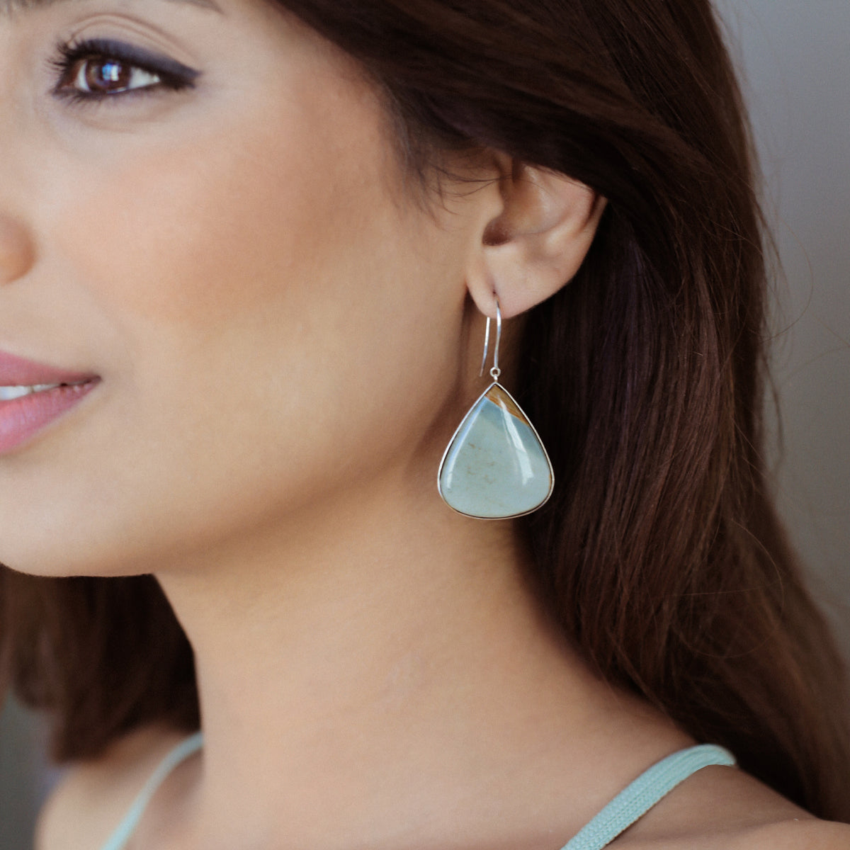 Grey Jasper Drop Earrings