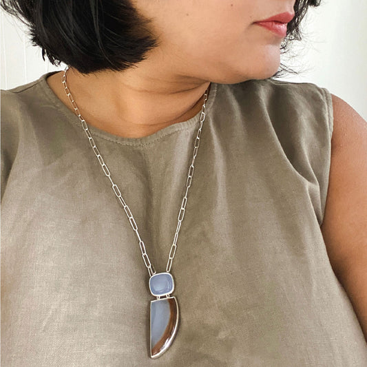 Chalcedony Claw Necklace