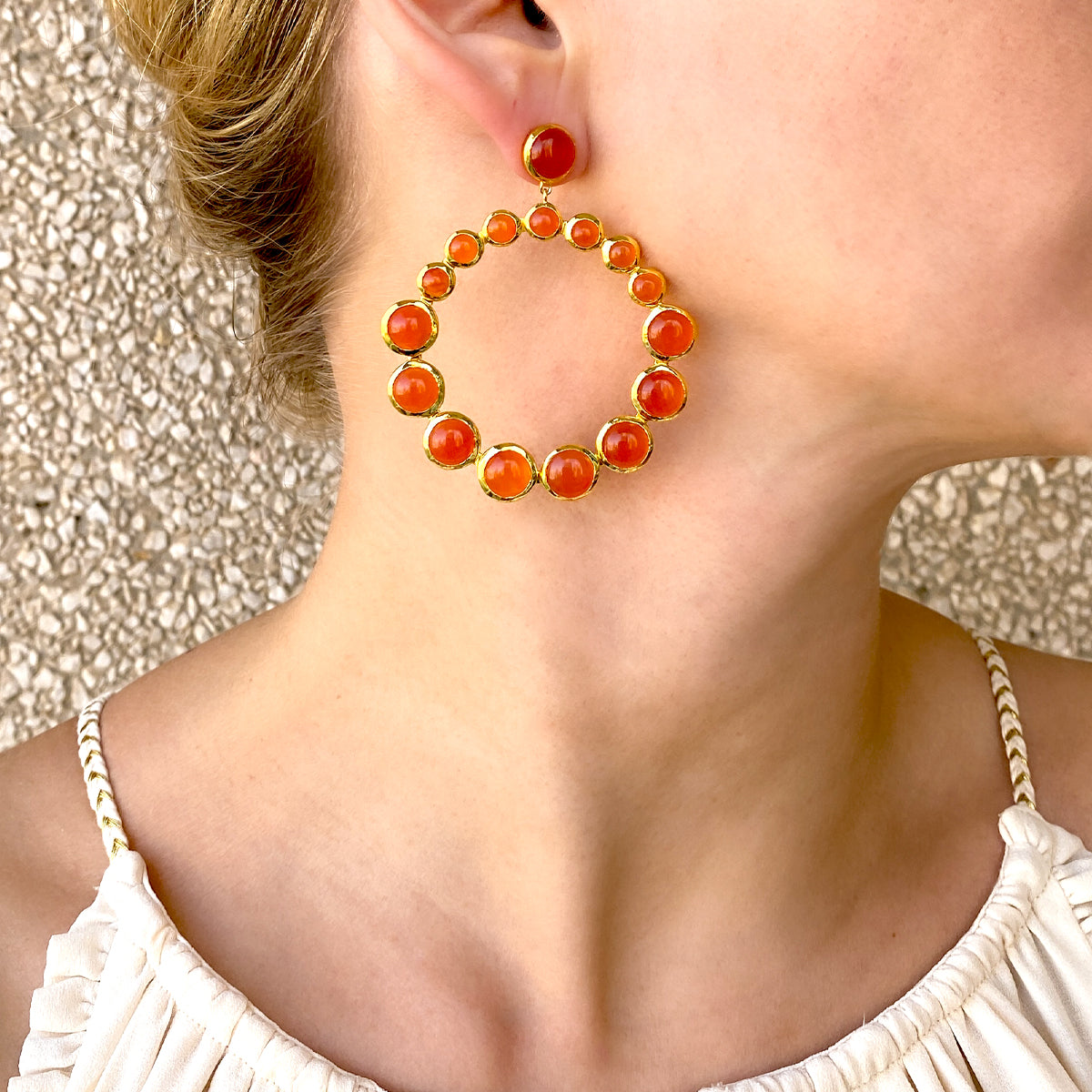 Carnelian Loop earrings